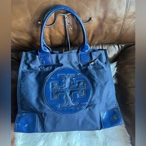 Tory Burch Ella Navy Blue nylon tote bag